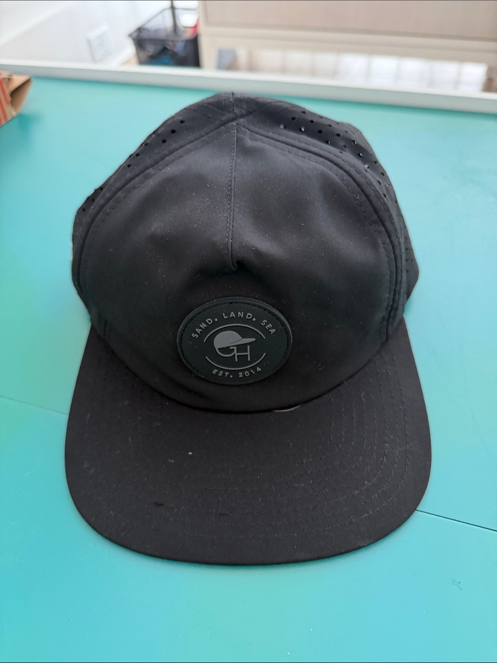 SAND.LAND.SEA Black Kids Performance Hat with Logo Patch